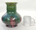 Fulper Polychrome Drip Glaze 10" Tall Pottery Vase. Shape 524 Width: 8" Good condition no chips Image - 1