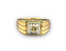 Men's 10K Gold & Diamond Ring. Diamond Diameter: 3.7mm. Weight: 4.31g 
Ring Size: 10Image - 2