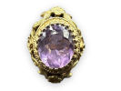 14K Gold & Amethyst Ring. Weight 8.1g Size: 4.5 Light scratches to amethyst.Image - 2