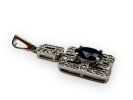 14K White Gold, Sapphire, & Diamond Pendant. Per the appraisal: 
One 14kt white gold, sapphire Image - 1