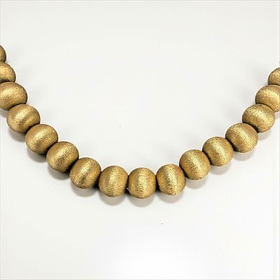 14K Gold Beaded Necklace. Length: 15" 
Weight: 22.9g 
Condition: Very good with light surface 