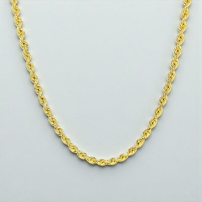 14K Yellow Gold Rope Necklace. Length: 24" 
Weight: 7.7g 
Condition: Very Good with light 