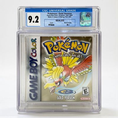 Pokemon Gold Version Gameboy CGC 9.2 A++. Made in Japan, E Rating, Foil, USA 
Condition: Sealed 