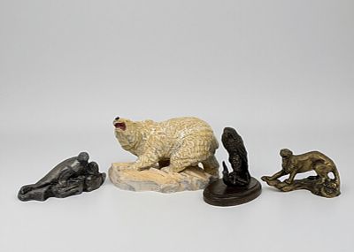 (4pc) Wally Shoop Collection of Wildlife Sculptures. All pieces are signed, numbered, and/or 