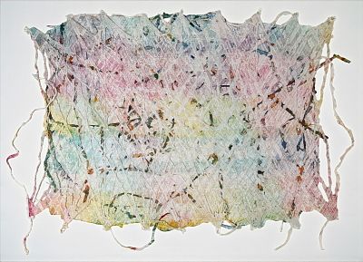 William Weege Hand Made Paper Mixed Media. Signed &amp; dated lower right 1980 
Unframed: 