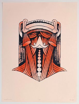 Edie Fake "Flowering Voice" Lithograph. Hand titled lower left, numbered center, and signed 