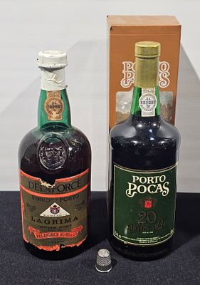 2 garrafas de vinho do porto diversas
