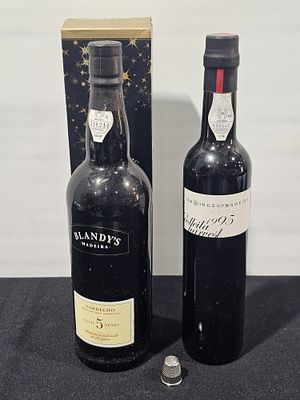 2 garrafas de vinho madeira diversas