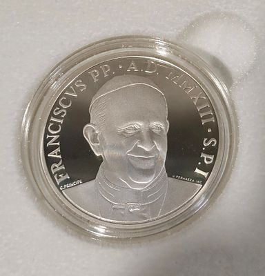 10 euros pontificado do papa Francisco 2013 proof em prata 925