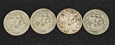 4 moedas de 5 escudos de 1943 em prata, com 28 gramas