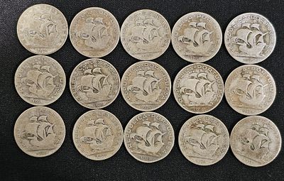 15 moedas de 5 escudos de 1934 em prata, com 101 gramas
