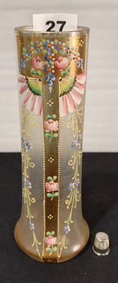 Jarra antiga arte nova com pintura com flores, com 26cm