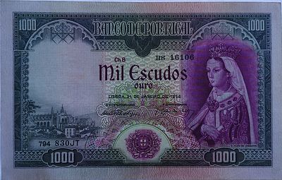 1000 escudos D. Filipa de Alencastre 1956