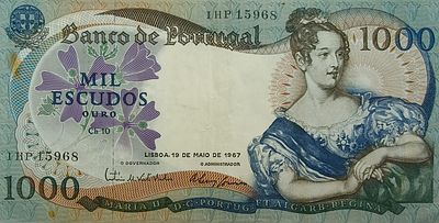 1000 escudos Maria II 1967