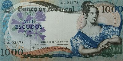 1000 escudos Maria II 1967