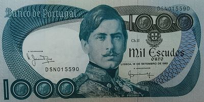 1000 escudos D. Pedro V 1980