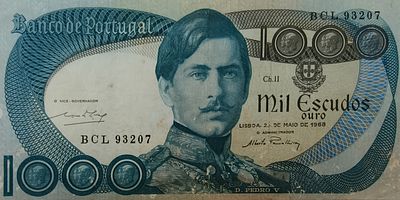 1000 escudos D. Pedro V 1968