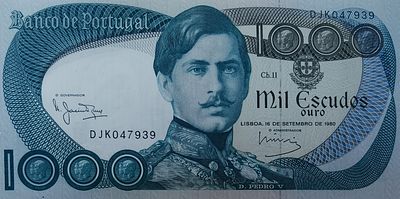 1000 escudos D. Pedro V 1980