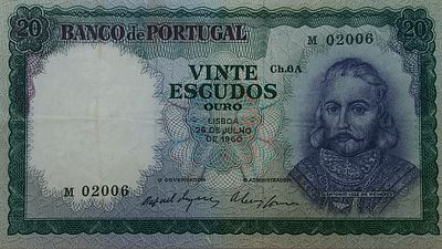 20 escudos de Ant&oacute;nio Menezes chapa 6 1960
