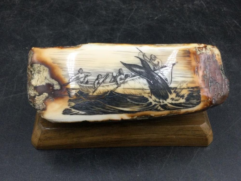 Lot 30: Fossilized Scrimshaw Walrus