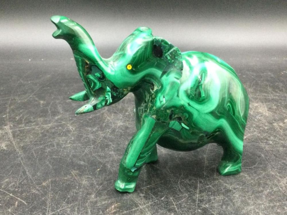 Lot 84: Malachite Elephant