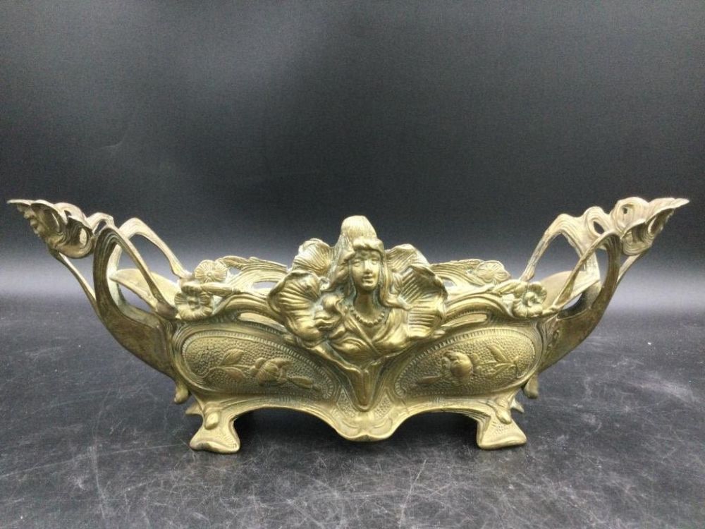 Lot 91: Vintage Brass Footed Planter