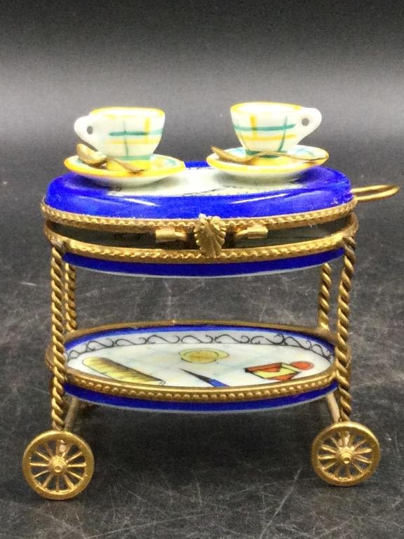 Lot 134: Limoge Tea Set Trinket Box