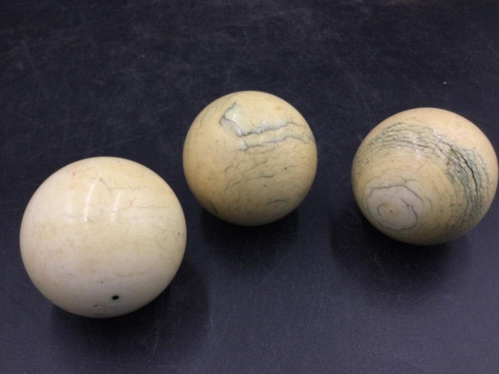 Lot 151: Vintage Carved Cue Balls