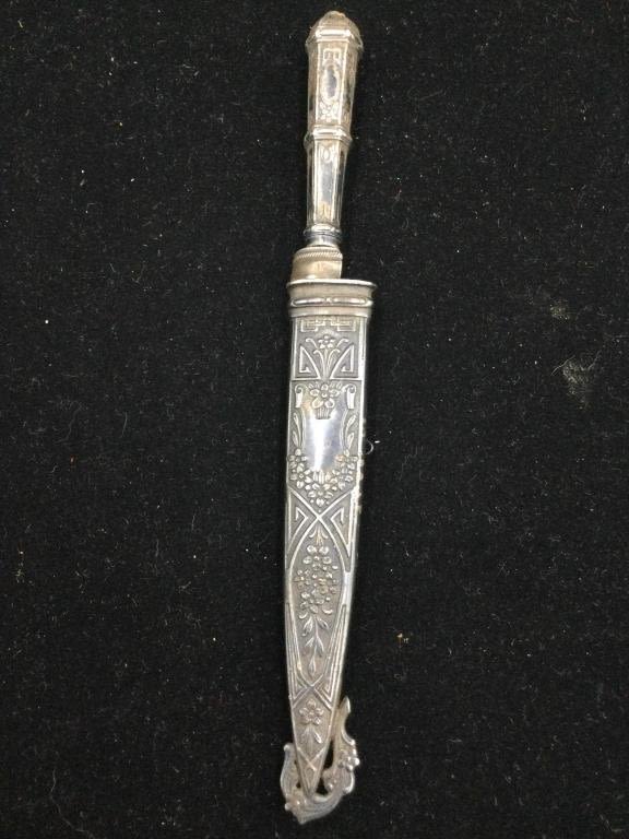 Lot 169: Silver Dagger w/Sheath