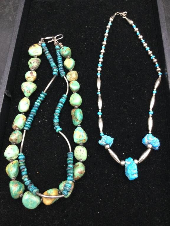 Lot 179: Turquoise & Silver Beads