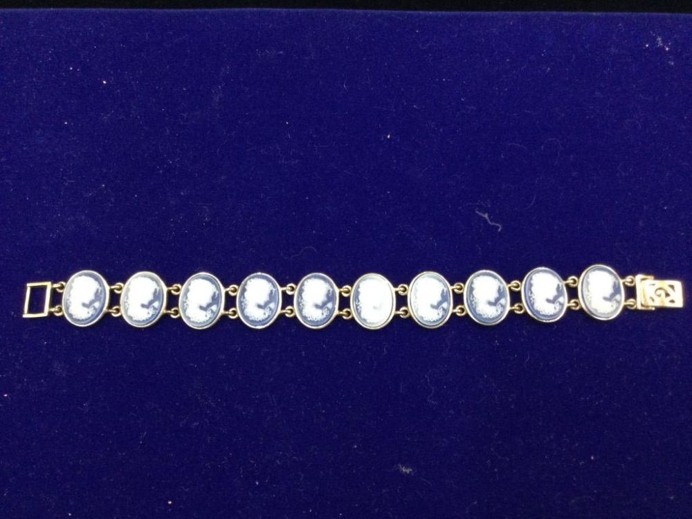 Lot 187: Vintage Sterling Cameo Bracelet