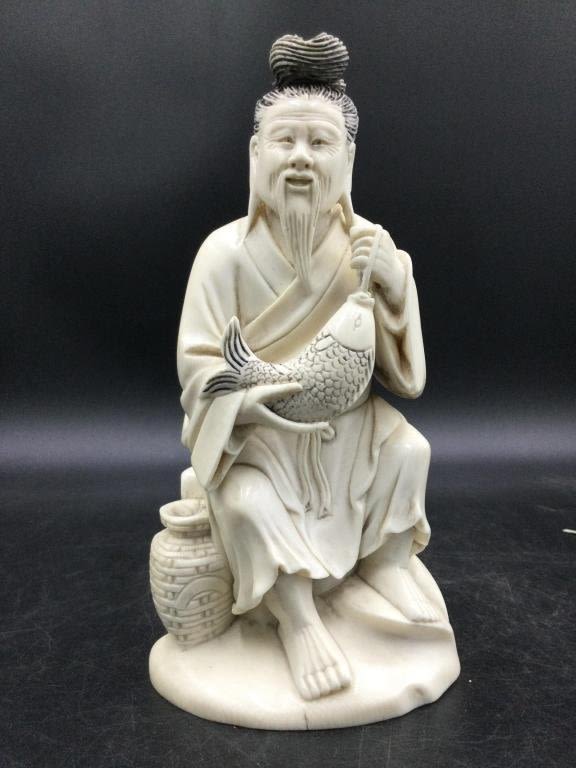 Lot 246: Carved IFisherman