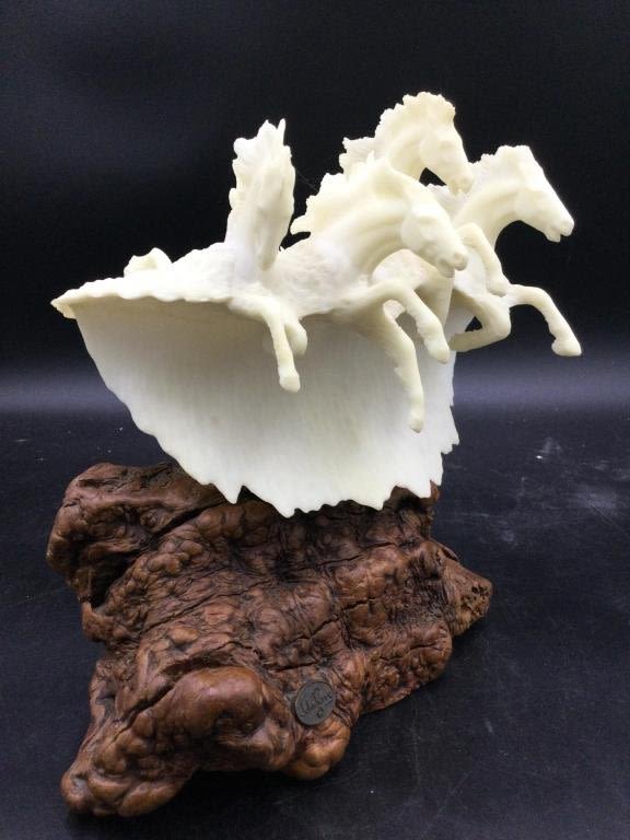 Lot 7: John Perry 4 Surf Horses Sculpture