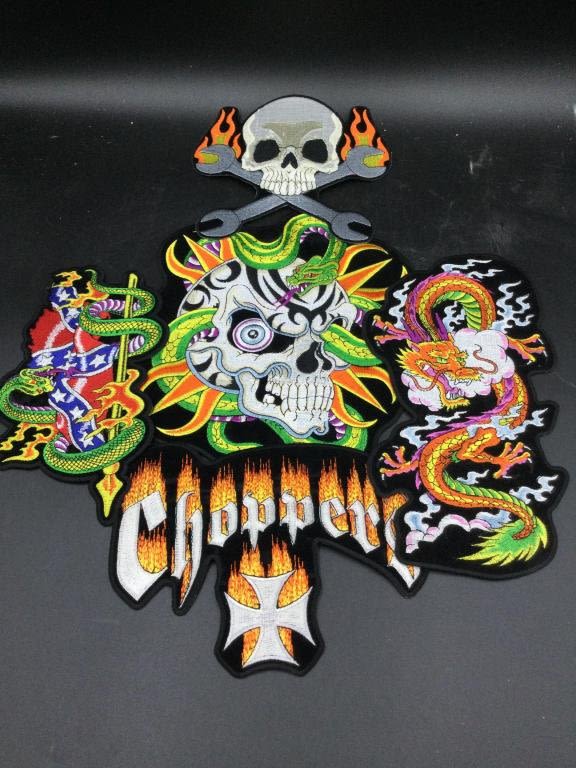 Lot 44: Biker Patches Sew On Vest Jacket Embroidered
