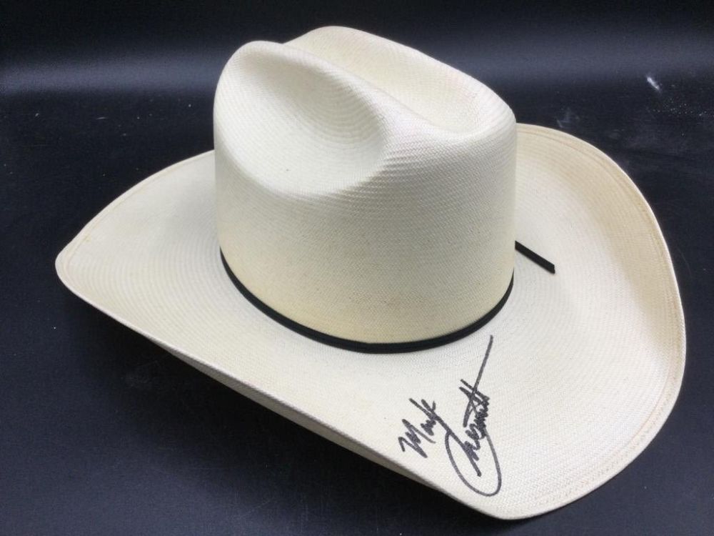 Lot 55: Larry Mahan Hat by Milano Signed by Mark Chestnut