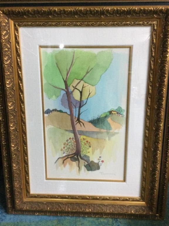 Lot 70: Tarkay, Itzhak Mix Media Art