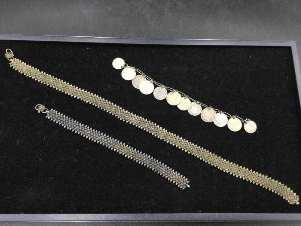 Lot 169: Sterling Bracelets & Choker