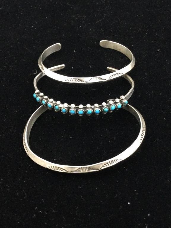 Lot 216: Sterling Bangle Bracelets