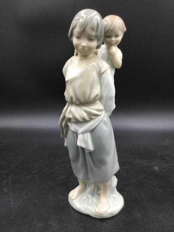 Lot 223: Lladro "Gypsy Girl w/Piggyback Brother"