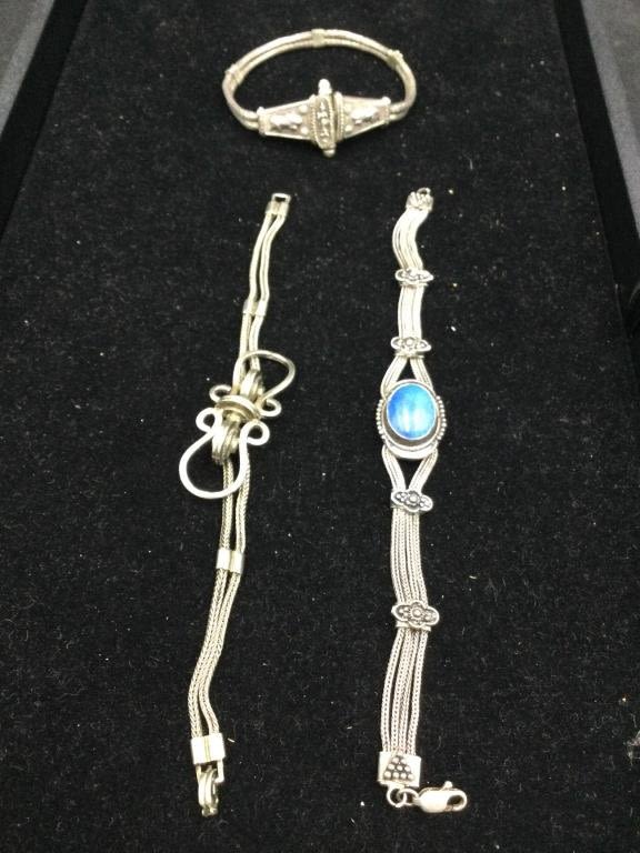 Lot 248: Sterling Bracelets