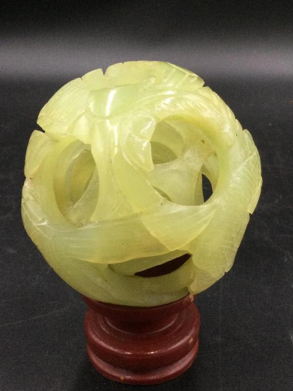 Lot 40: Carved Jade Puzzleball