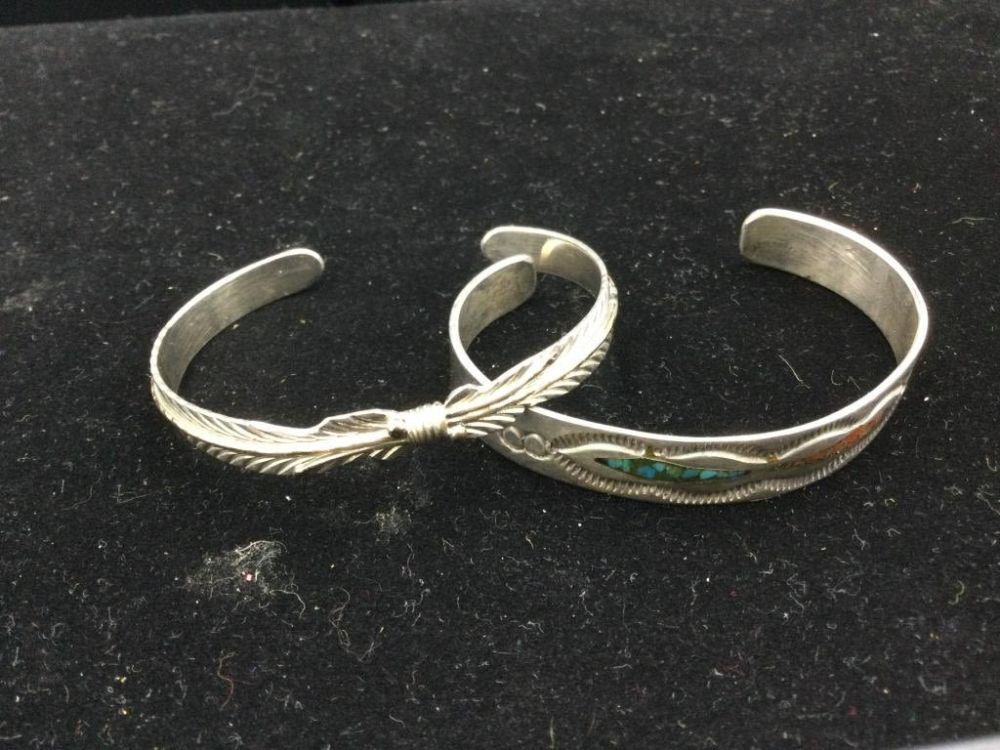 Lot 76: Sterling Cuff Bracelets