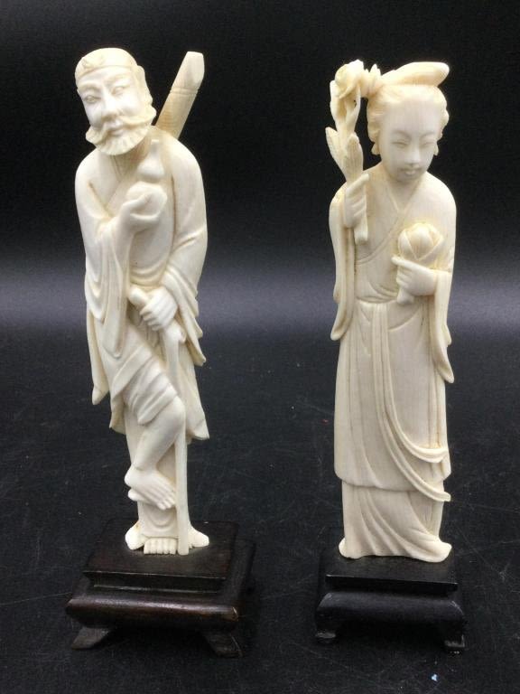 Lot 126: Carved Asian Figures