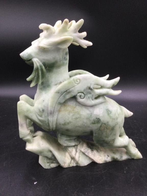 Lot 133: Carved Jade Stag
