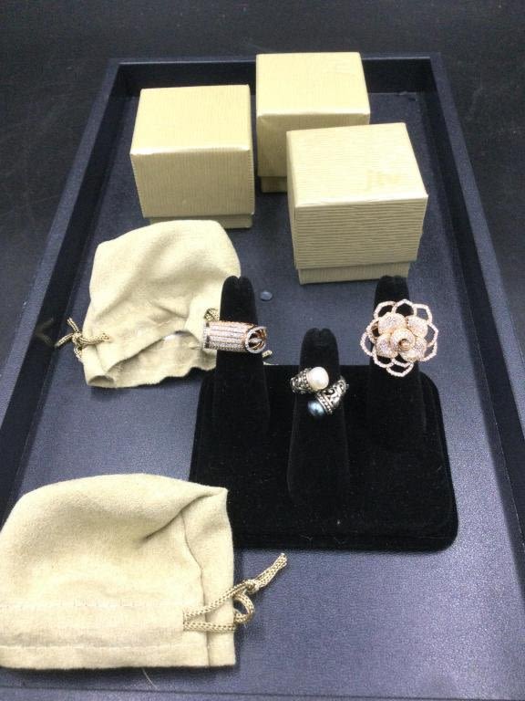 Lot 138: Rose Gold & Sterling Rings