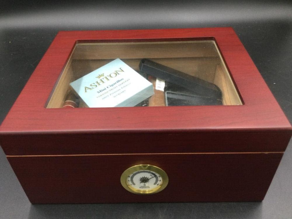 Lot 150: Humidor Case w/Cigars