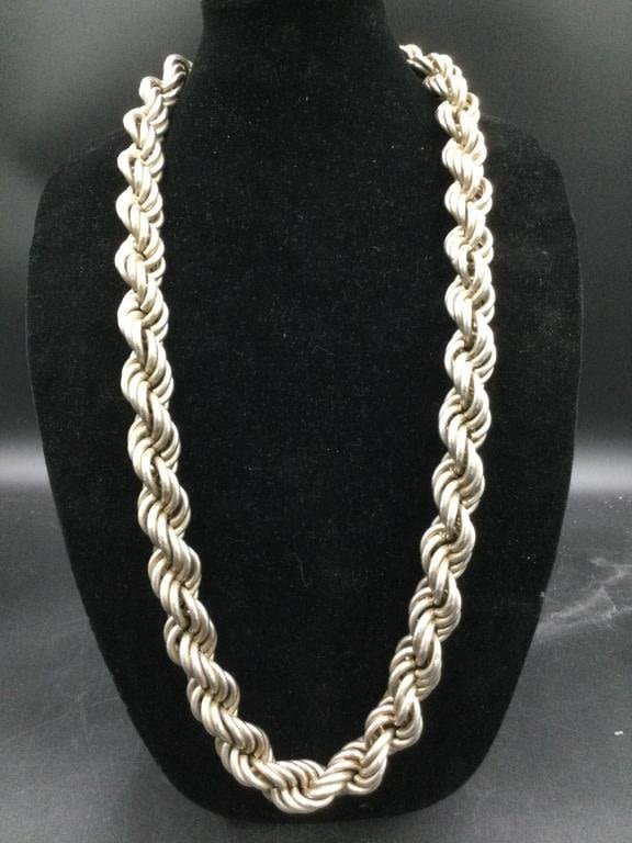 Lot 178: Heavy Sterling Necklace