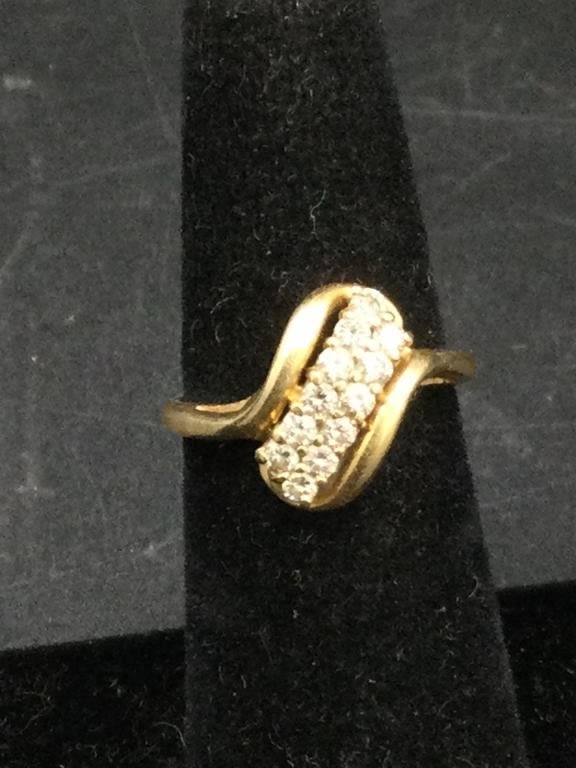 Lot 186: 14 kt Diamond Gold Ring