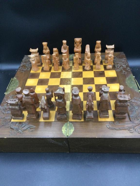 Lot 204: Vintage Carved Asian Chest Set