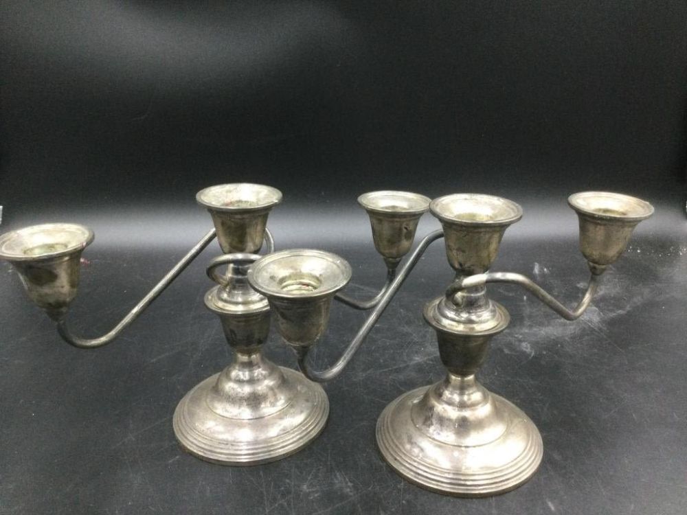 Lot 206: Sterling Candlesticks